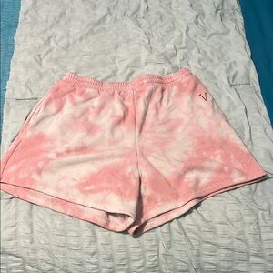 Pink and White Tie-Dye Shorts
